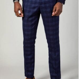 Marc Darcy Chigwell Navy Check Trousers