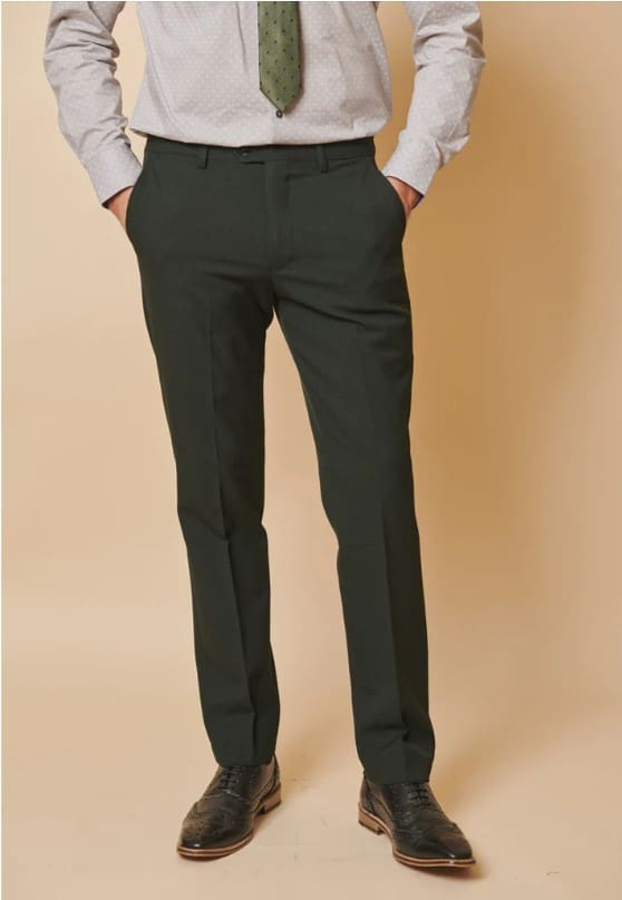 P2112-105-0-001 Marc Darcy Bromley Olive Check Trousers