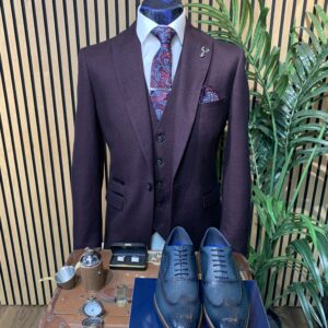 Cavani Caridi Wine Check Suit