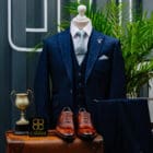 Cavani Caridi Navy Check Suit