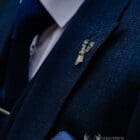 Cavani Caridi Navy Check Suit