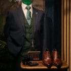 Cavani Caridi Olive with Navy Blazer