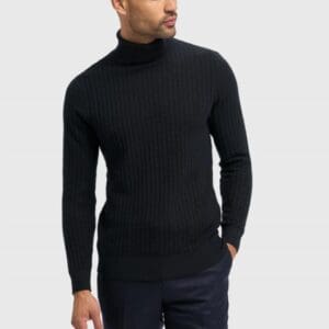 Cavani Argas Navy Roll Neck Jumper