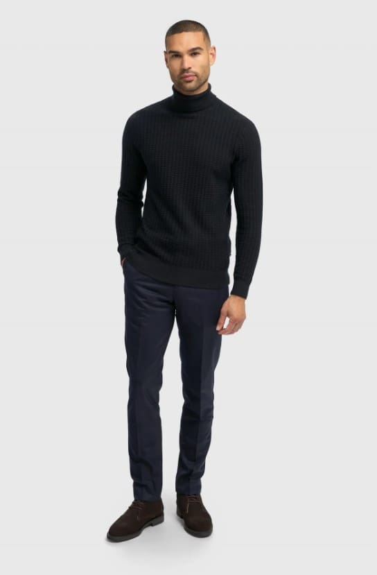 Cavani Argas Navy Roll Neck Jumper