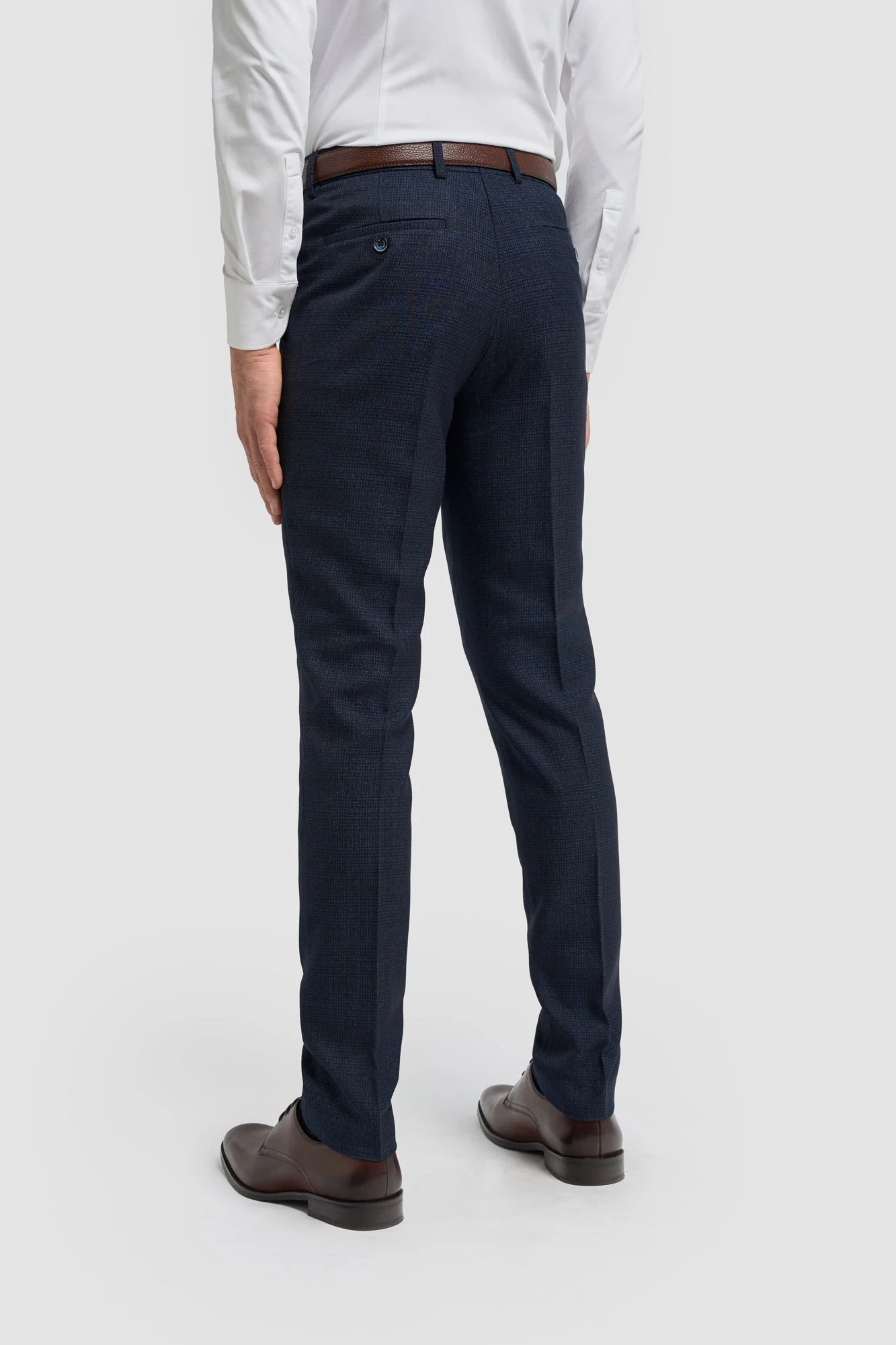 Cavani Caridi Navy Check Trousers