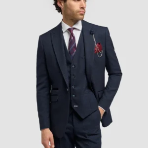 Cavani Caridi Navy Check Blazer