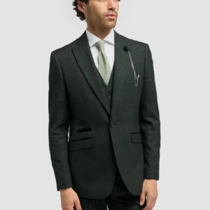 Cavani Caridi Olive Check Blazer