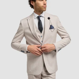 Cavani Caridi Beige Check Blazer