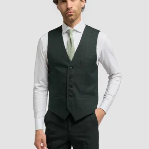 Cavani Caridi Olive Check Waistcoat