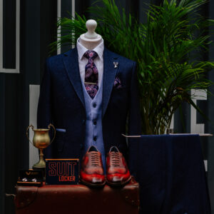 Fratelli Navy Suit With Sky Waistcoat
