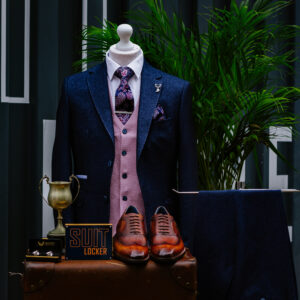 Fratelli Navy Suit With Pink Waistcoat