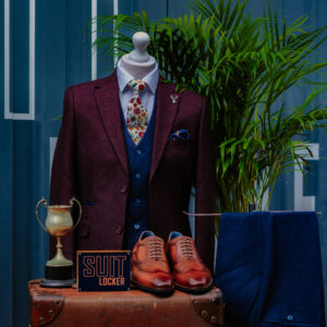 Fratelli Navy Suit with Burgundy Blazer